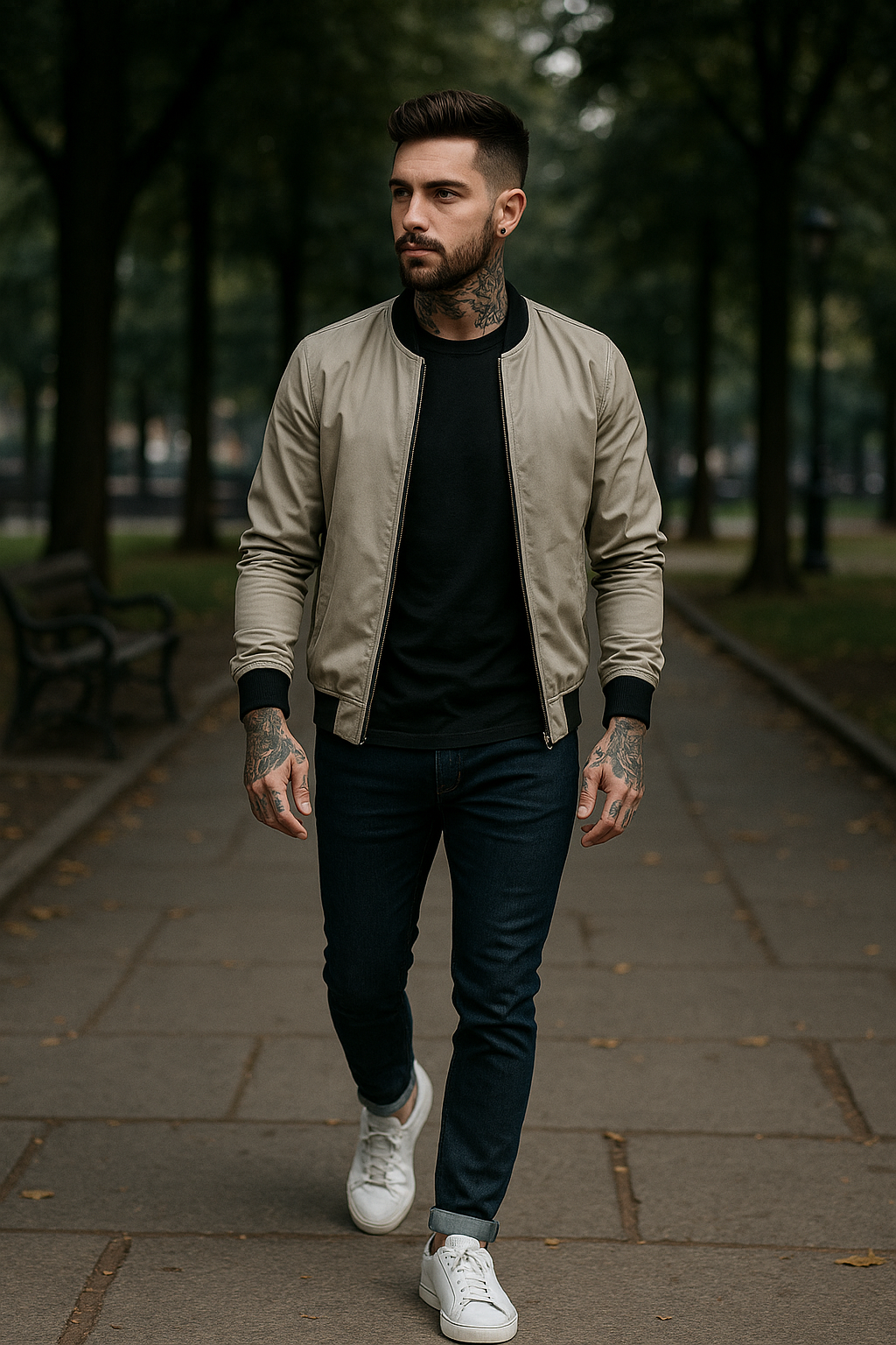 Beige Jacke