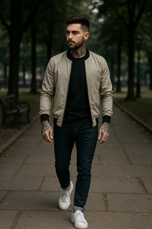 Beige Jacke